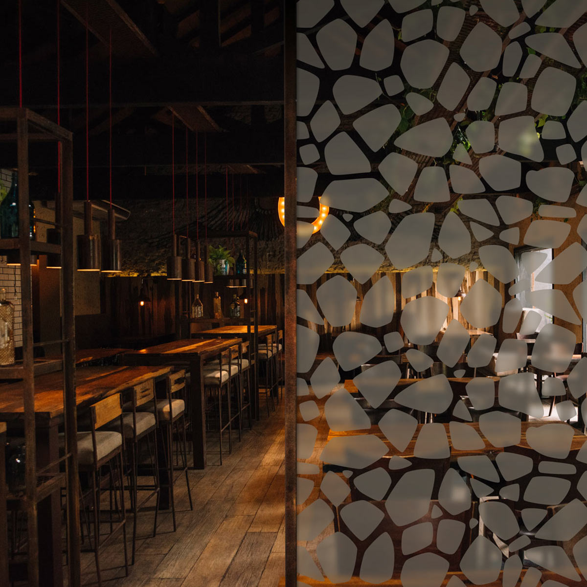 Sandstrahlfolie Stones